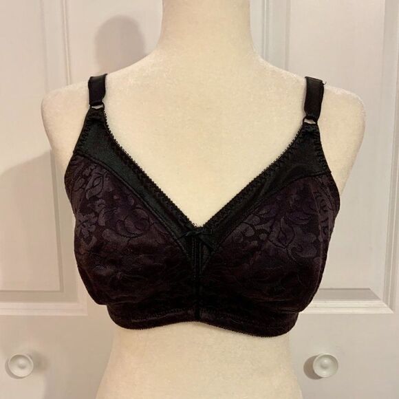 Bali Black Soft Cup Full Coverage Wide Strap Supportive Bra Size 36D - Picture 1 of 8